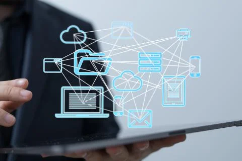 A Cloud storage and Computing concept. Stock Photos