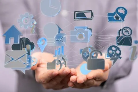 A Cloud storage and Computing concept. 写真素材