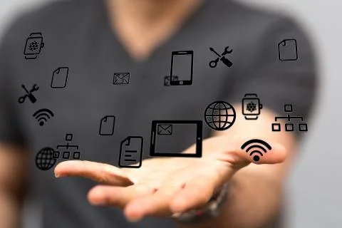 A Cloud storage and Computing concept. Stockfoto's