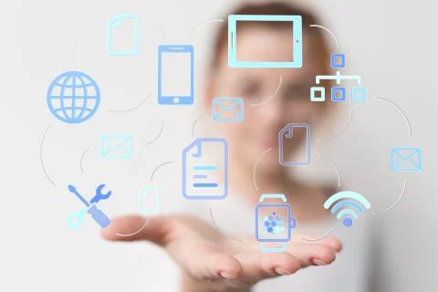 A Cloud storage and Computing concept digital 스톡 사진