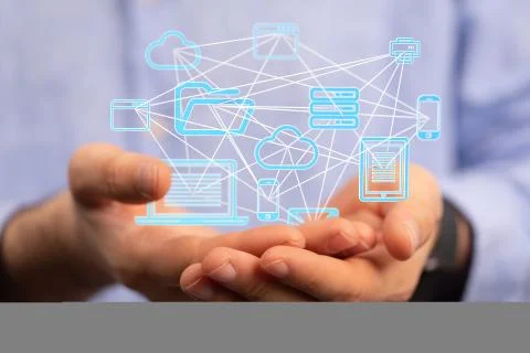 A Cloud storage and Computing concept. 写真素材