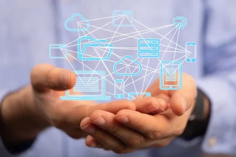 A Cloud storage and Computing concept. 写真素材