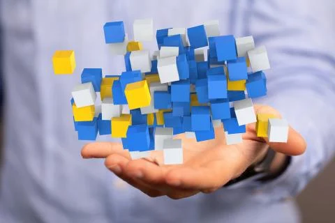 A Cloud storage and Computing concept. Stockfoto's