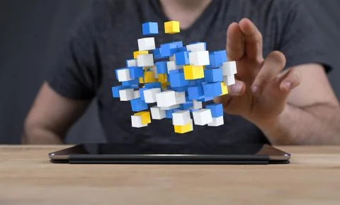 A Cloud storage and Computing concept. Stock Photos