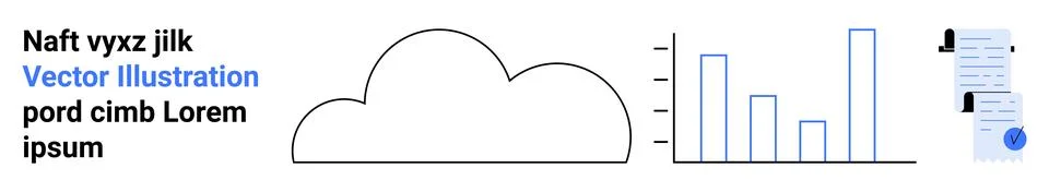 Cloud Storage and Data Analytics with User Profiles and Documents Illustrazione stock