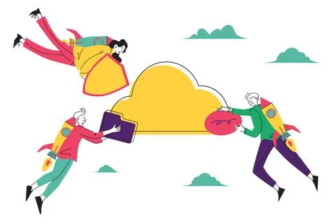 Cloud Storage and Data Capacity Stock Illustration