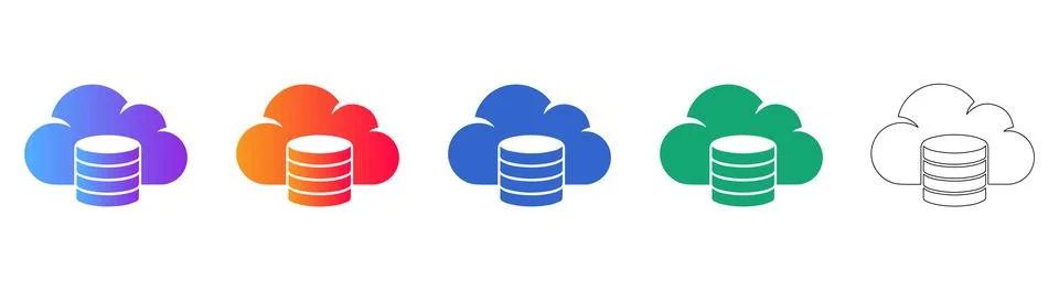 Cloud Storage and Data Icons 库存插图