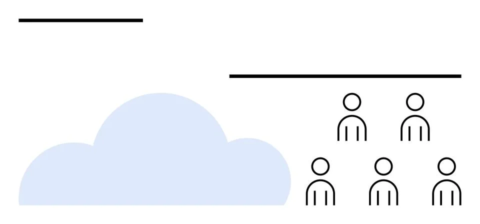 Cloud Storage and Data Management for Teams with Simple Visual Representation 스톡 일러스트