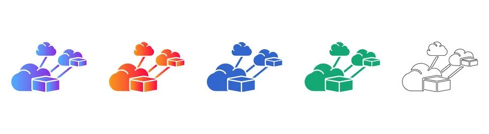 Cloud Storage and Data Management Icons Stock Illustration