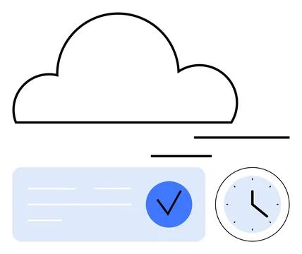 Cloud Storage and Data Synchronization with Time Tracking and Verification .. 스톡 일러스트