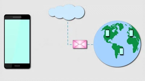 Cloud storage and data transfer. Animation on a transparent background. Stock Footage 157255878