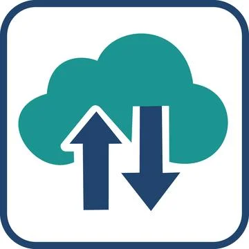 Cloud storage and data transfer icon 스톡 일러스트