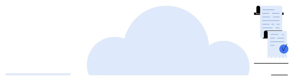 Cloud Storage and Document Management Stock Illustration