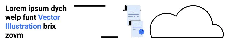 Cloud Storage and Document Management Concept with Digital Elements Illustrazione stock