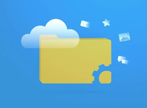 Cloud storage and file storage backup services concept. Secure online backup for Stock Illustration