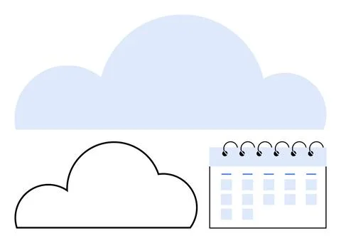 Cloud Storage and Management Concept with Calendar Integration Stock Illustration