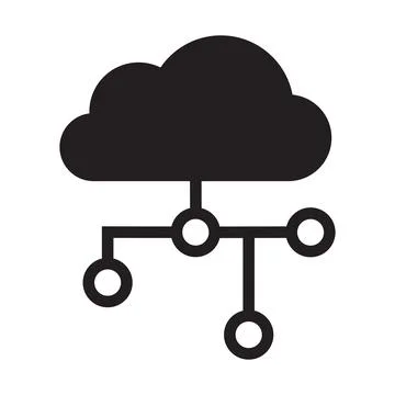 Cloud storage and management icon in simple style on white background. Stock Illustration