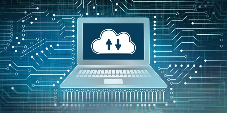 Cloud storage and network connection concept Illustrazione stock