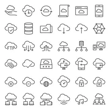 Cloud storage and network simple vector icon Stock Illustration
