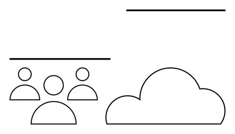 Cloud Storage and Online Collaboration Concept Featuring Team Icons and Clo.. Stock Illustration