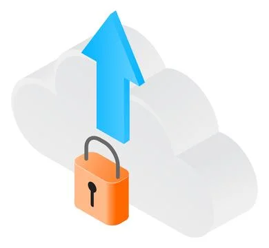 Cloud storage and padlock security Stock Illustration