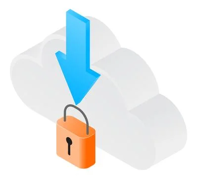 Cloud storage and padlock security Stock Illustration