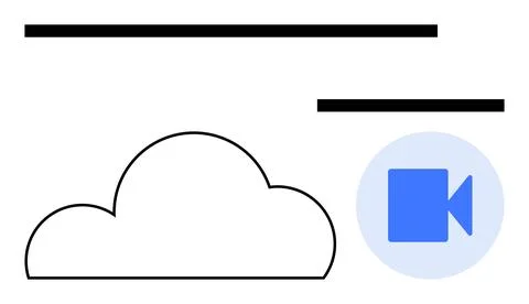Cloud Storage and Video Recording Integration for Efficient Online Collaboration Stockillustratie