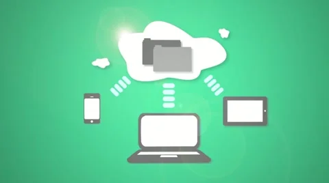 Cloud Storage Animation Green Video stock 11839973