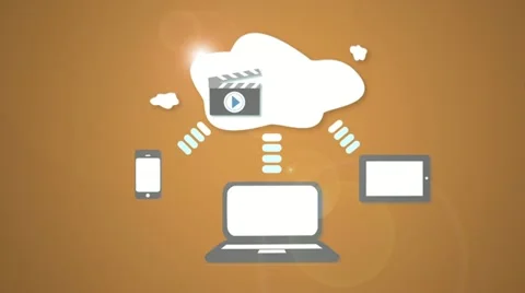 Cloud Storage Animation Orange Stock Footage 11839953