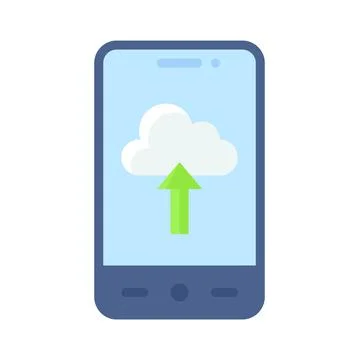 Cloud storage App icon, Mobile application vector illustration Stock Illustration