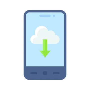 Cloud storage App icon, Mobile application vector illustration Illustrazione stock
