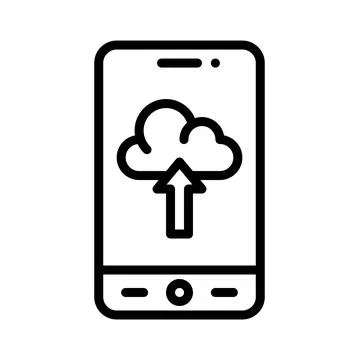 Cloud storage App icon, Mobile application vector illustration Stock Illustration