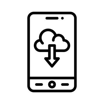 Cloud storage App icon, Mobile application vector illustration Stock Illustration