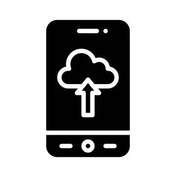 Cloud storage App icon, Mobile application vector illustration Stock Illustration