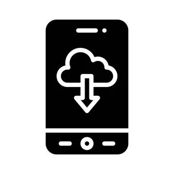 Cloud storage App icon, Mobile application vector illustration Stock Illustration