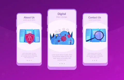 Cloud storage app interface template. イラスト素材