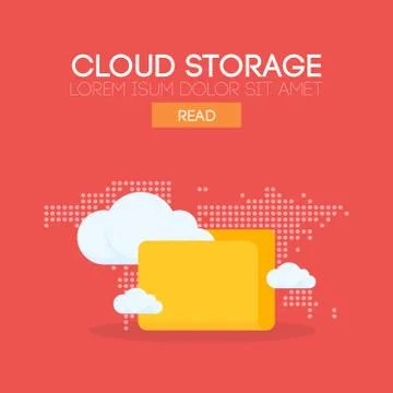 Cloud storage banner concept. Vector 库存插图