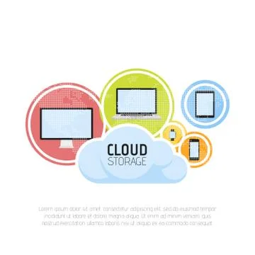 Cloud storage banner concept. Vector illustration イラスト素材