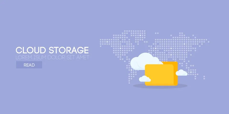 Cloud storage banner concept. Vector 库存插图