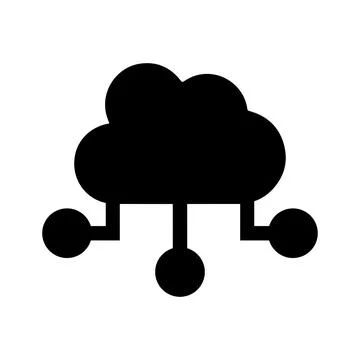 Cloud, storage, big data icon. Black vector graphics. Stock Illustration