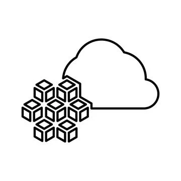 Cloud, storage, big data icon. Outline vector. 스톡 일러스트
