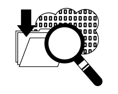Cloud storage binary folder file searching data Illustrazione stock
