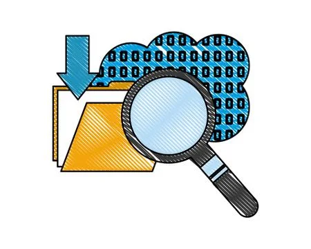 Cloud storage binary folder file searching data Stockillustratie