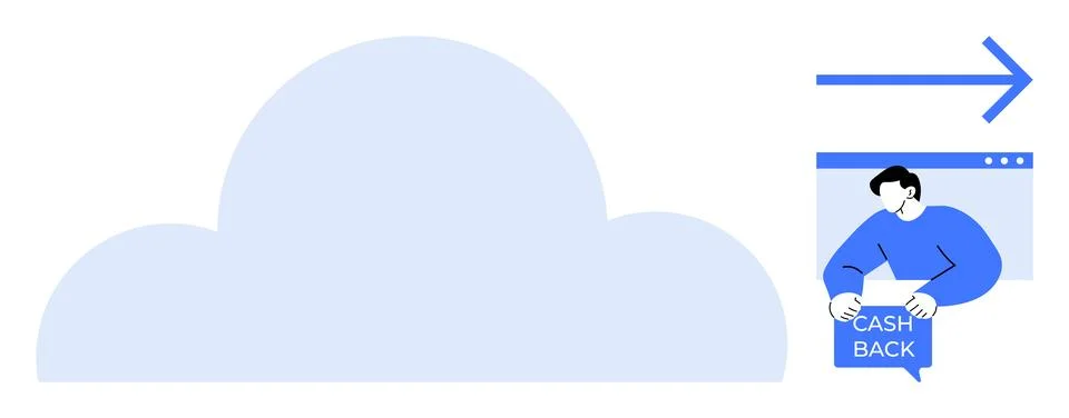 Cloud Storage with Cashback Offer Visual Concept Illustrazione stock