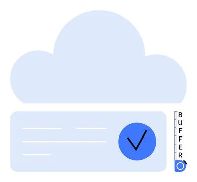 Cloud Storage with Checkmark for Data Validation and Synchronization Stock Illustration