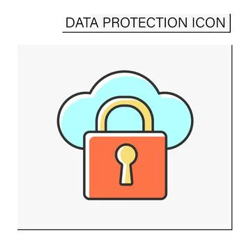 Cloud storage color icon イラスト素材