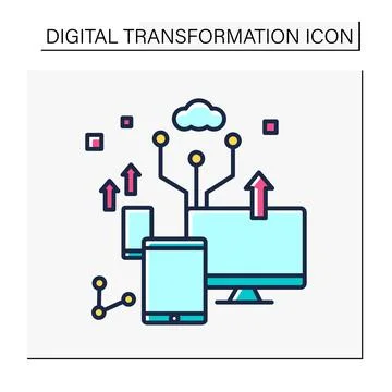 Cloud storage color icon Stock Illustration