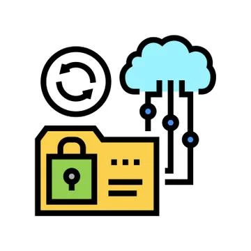 Cloud storage color icon vector illustration sign Stockillustratie