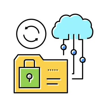 Cloud storage color icon vector illustration sign Stockillustratie