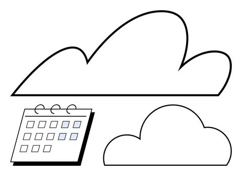 Cloud Storage Concept with Calendar for Scheduling and Planning Stock Illustration